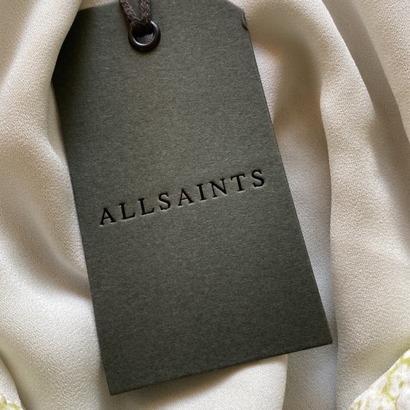 AllSaints Ali Noche Mini Dress in Lime Green - Size 6 - Picture 13 of 15